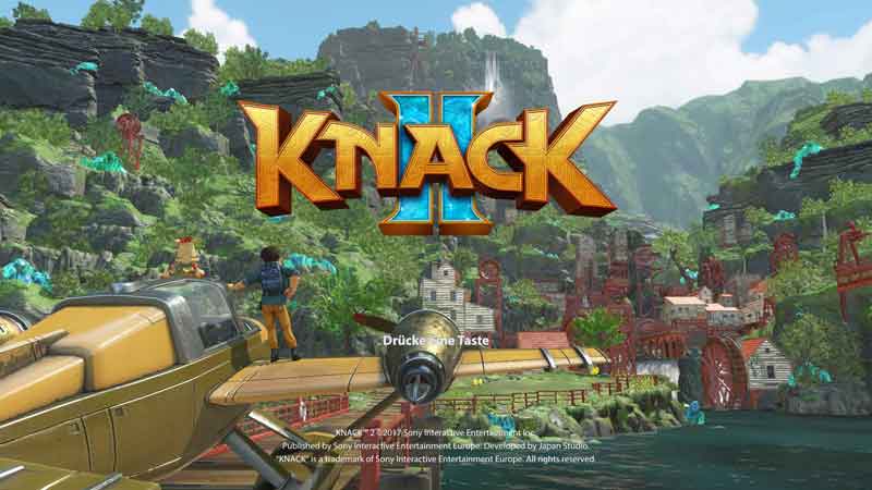 Startbildschirm von Knack 2