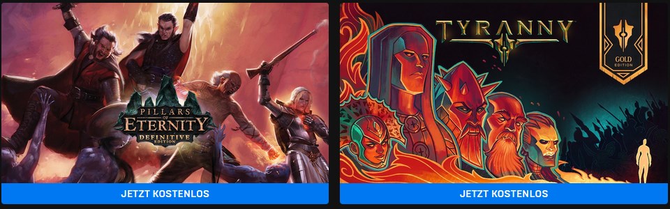 Tyranny und Pillars of Eternity kostenlos bei Epic Games