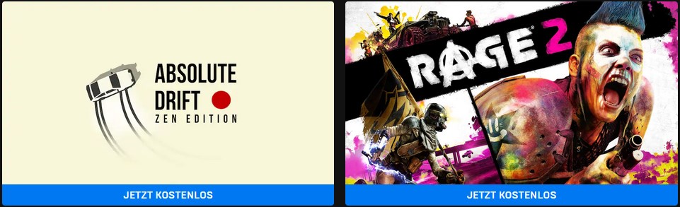 Rage 2 und Absolute Drift Epic Games