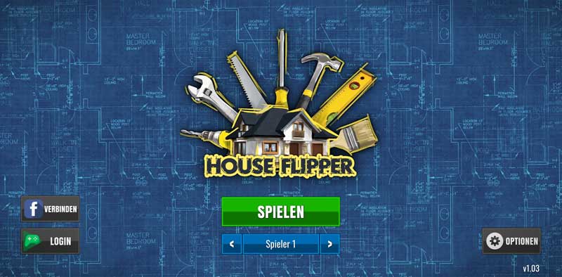 House Flipper App Startbildschirm