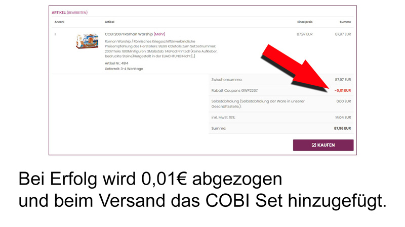 COBI GWP 2267 Bestellung