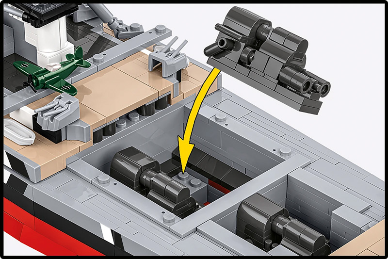 COBI 4860 Battleship Bismarck Innenleben