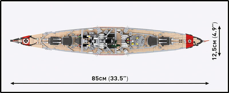 COBI 4860 Battleship Bismarck Maße