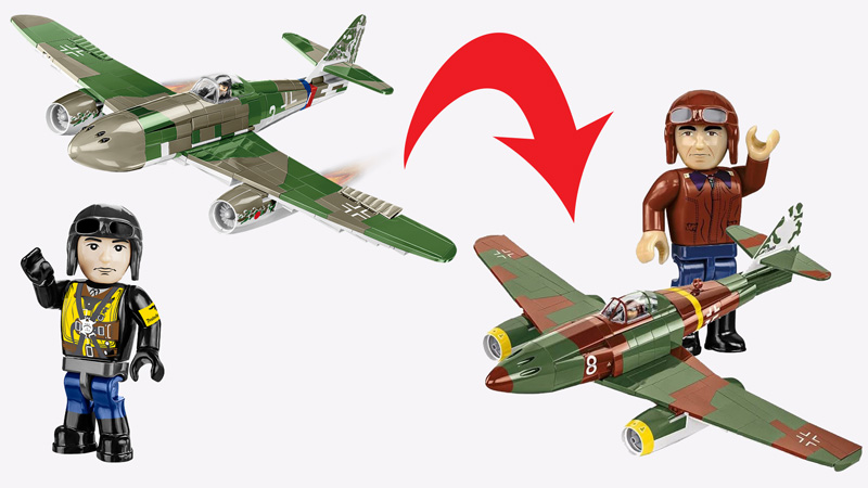 COBI 5776 und 5721 Messerschmitt Me262 Schwalbe im Vergleich