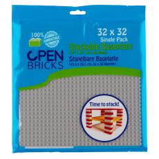 Open Bricks Bauplatte 32x32 Hellgrau Single Pack