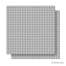 BRIXIES 225.016 Plus Basis Platte Hellgrau 20 x 20 Noppen Doppelpack