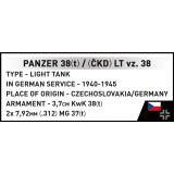 COBI 2666 Panzer 38(t) Ausf. E / (CKD) LT. vz. 38